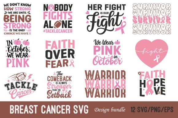 Breast Cancer SVG Design Bundle Design