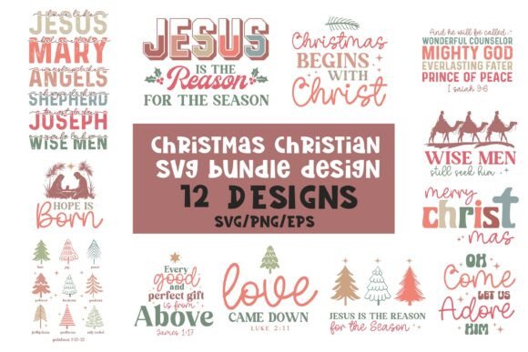 Christmas Christian SVG Bundle Design