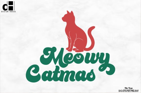 Christmas Meowy Catmas SVG PNG Design