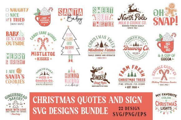 Christmas Sign and Quotes SVG Bundle