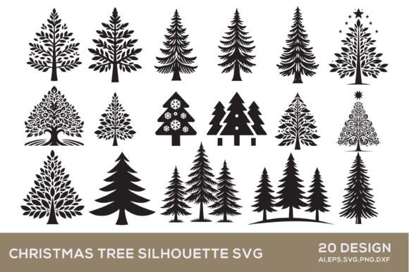 Christmas Tree Silhouette SVG Bundle