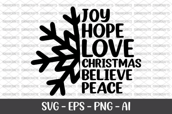 Joy Hope Love Believe Peace SVG