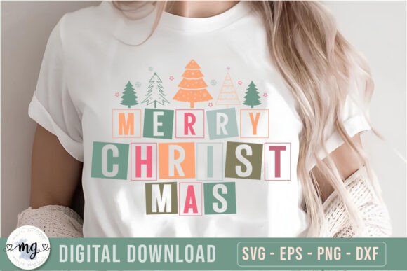 Merry Christmas Hand Drawn Xmas Tree SVG