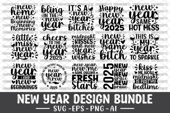 New Year Design Bundle SVG