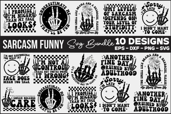 Sarcasm Front and Back Funny Svg Bundle