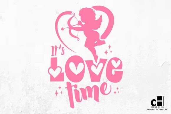 Valentines Day Cupid It's Love Time SVG